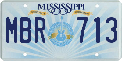 MS license plate MBR713