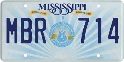 MS license plate MBR714