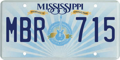 MS license plate MBR715
