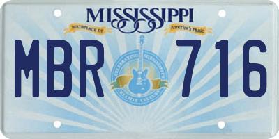 MS license plate MBR716