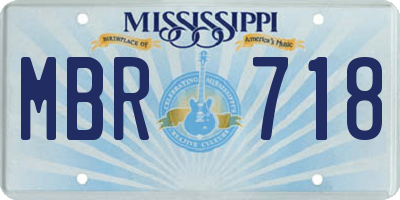 MS license plate MBR718