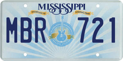 MS license plate MBR721