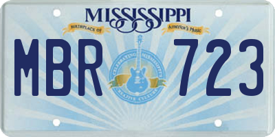 MS license plate MBR723