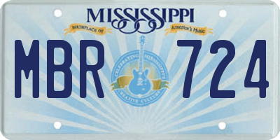MS license plate MBR724