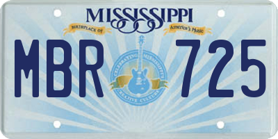 MS license plate MBR725