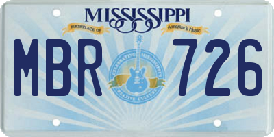 MS license plate MBR726