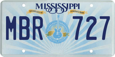 MS license plate MBR727