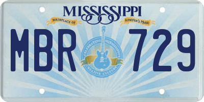 MS license plate MBR729