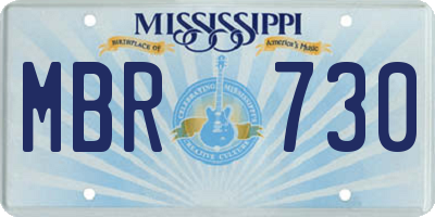 MS license plate MBR730
