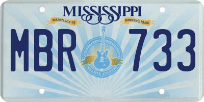 MS license plate MBR733