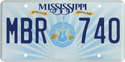 MS license plate MBR740