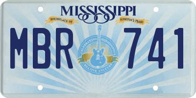 MS license plate MBR741
