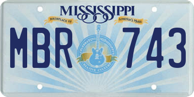 MS license plate MBR743