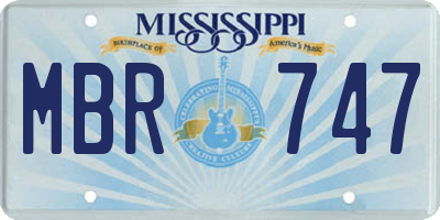 MS license plate MBR747