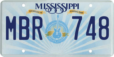 MS license plate MBR748