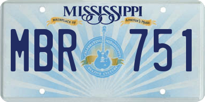 MS license plate MBR751