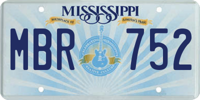 MS license plate MBR752