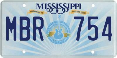 MS license plate MBR754