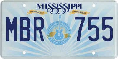 MS license plate MBR755
