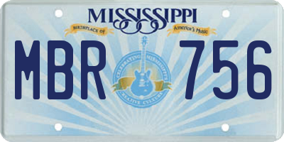 MS license plate MBR756