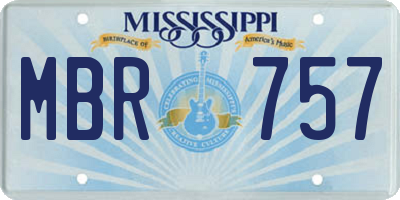 MS license plate MBR757