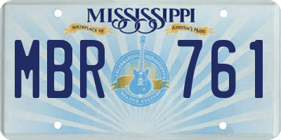 MS license plate MBR761