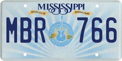 MS license plate MBR766