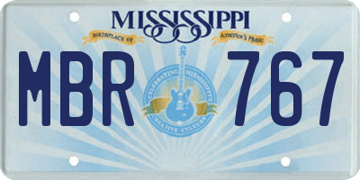 MS license plate MBR767