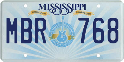 MS license plate MBR768