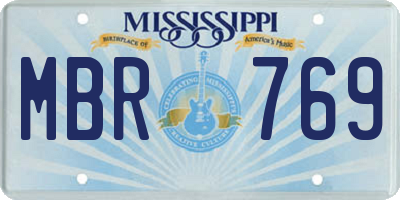 MS license plate MBR769