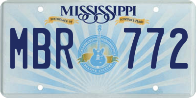 MS license plate MBR772