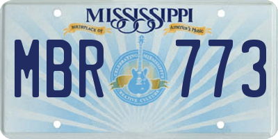 MS license plate MBR773