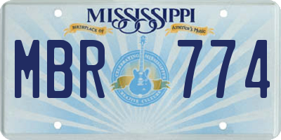 MS license plate MBR774