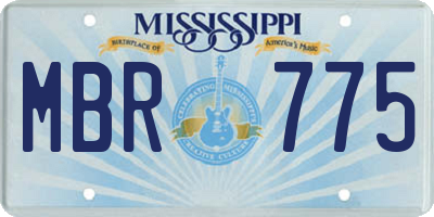 MS license plate MBR775