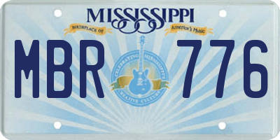 MS license plate MBR776