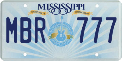 MS license plate MBR777