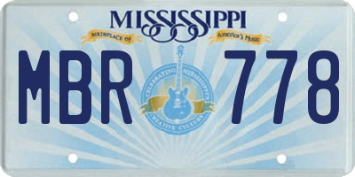 MS license plate MBR778