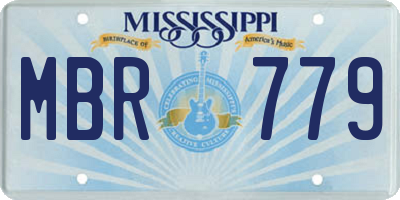 MS license plate MBR779