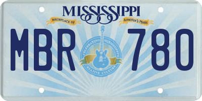 MS license plate MBR780