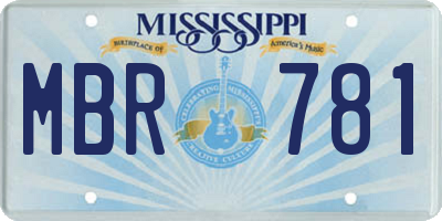 MS license plate MBR781