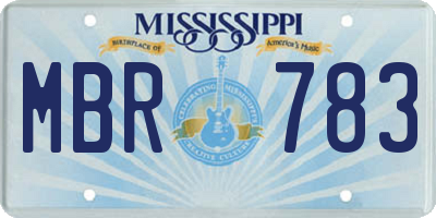 MS license plate MBR783