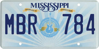 MS license plate MBR784
