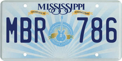 MS license plate MBR786