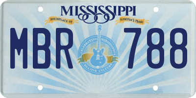 MS license plate MBR788