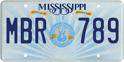 MS license plate MBR789