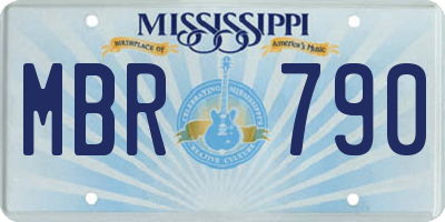 MS license plate MBR790