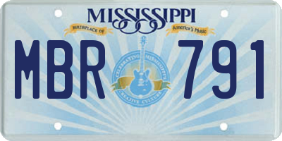 MS license plate MBR791