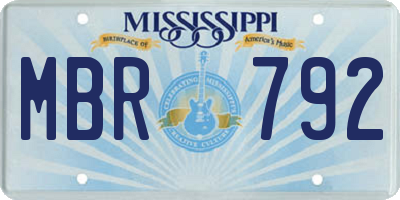 MS license plate MBR792