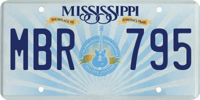 MS license plate MBR795