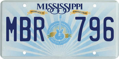 MS license plate MBR796